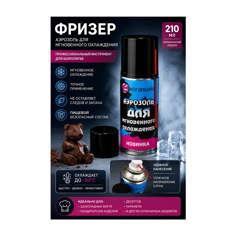 Спрей-фризер пищевой кондитерский 210 мл